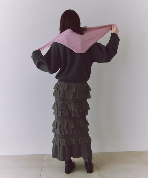 フリルニットスカート（スカート）｜ADAM ET ROPE'（アダムエロペ）の