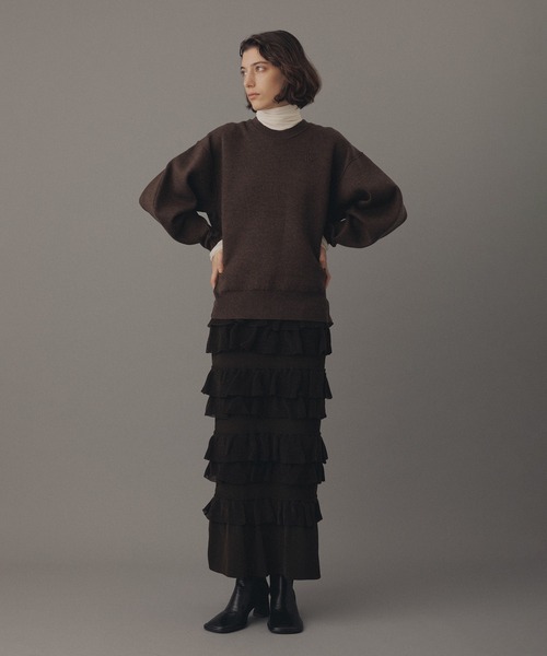 フリルニットスカート（スカート）｜ADAM ET ROPE'（アダムエロペ）の