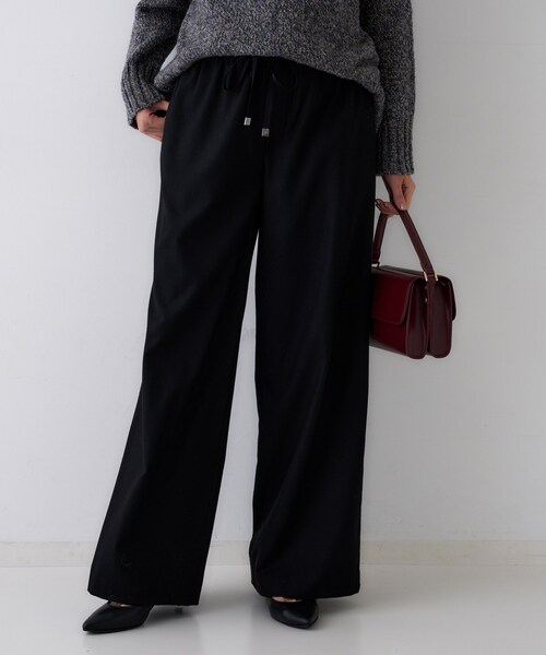 UNTITLED（アンタイトル）の「【きれいめリラクシー/ウエストゴム】ウールサキソニー ワイドパンツ（その他パンツ・レディース・グレー系2/ブラック/ナチュラル/ブラック系1・46/48/50/44/42/04/03/02/01/00）」の6枚目の写真