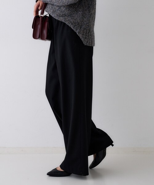 UNTITLED（アンタイトル）の「【きれいめリラクシー/ウエストゴム】ウールサキソニー ワイドパンツ（その他パンツ・レディース・グレー系2/ブラック/ナチュラル/ブラック系1・46/48/50/44/42/04/03/02/01/00）」の7枚目の写真
