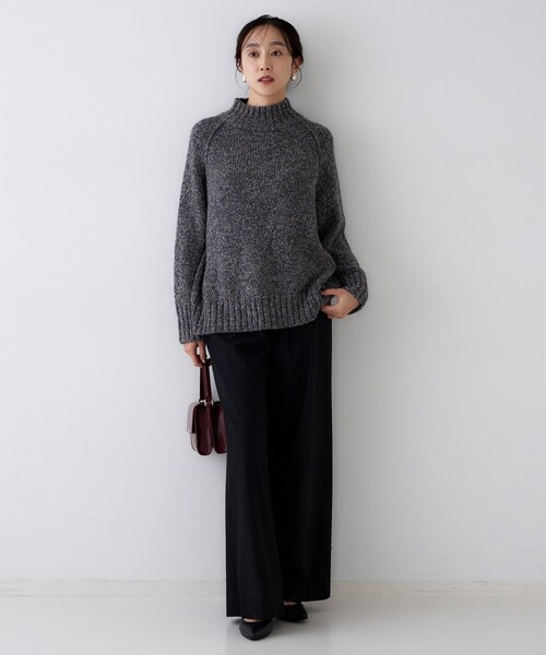 UNTITLED（アンタイトル）の「【きれいめリラクシー/ウエストゴム】ウールサキソニー ワイドパンツ（その他パンツ・レディース・グレー系2/ブラック/ナチュラル/ブラック系1・46/48/50/44/42/04/03/02/01/00）」の8枚目の写真