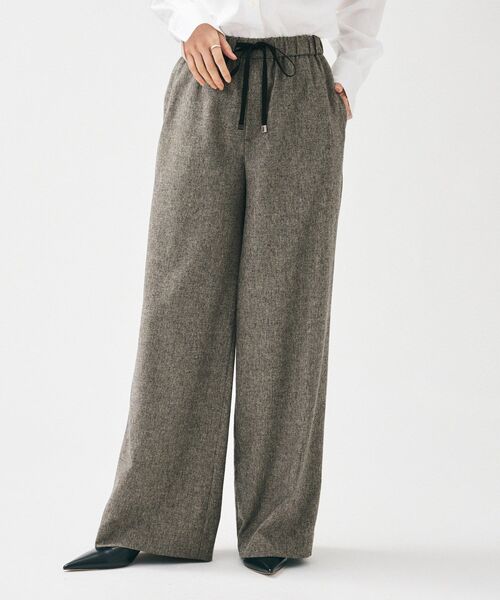 UNTITLED（アンタイトル）の「【きれいめリラクシー/ウエストゴム】ウールサキソニー ワイドパンツ（その他パンツ・レディース・グレー系2/ブラック/ナチュラル/ブラック系1・46/48/50/44/42/04/03/02/01/00）」の18枚目の写真