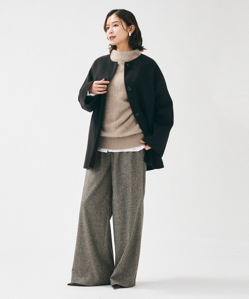 UNTITLED（アンタイトル）の「【きれいめリラクシー/ウエストゴム】ウールサキソニー ワイドパンツ（その他パンツ・レディース・グレー系2/ブラック/ナチュラル/ブラック系1・46/48/50/44/42/04/03/02/01/00）」の20枚目の写真