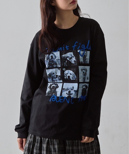 mul.(ムル)の「TEE ドッグロンT(Tシャツ/カットソー・レディース・ホワイト/ブラック・FREE)」の2枚目の写真