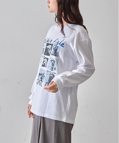 mul.(ムル)の「TEE ドッグロンT(Tシャツ/カットソー・レディース・ホワイト/ブラック・FREE)」の14枚目の写真