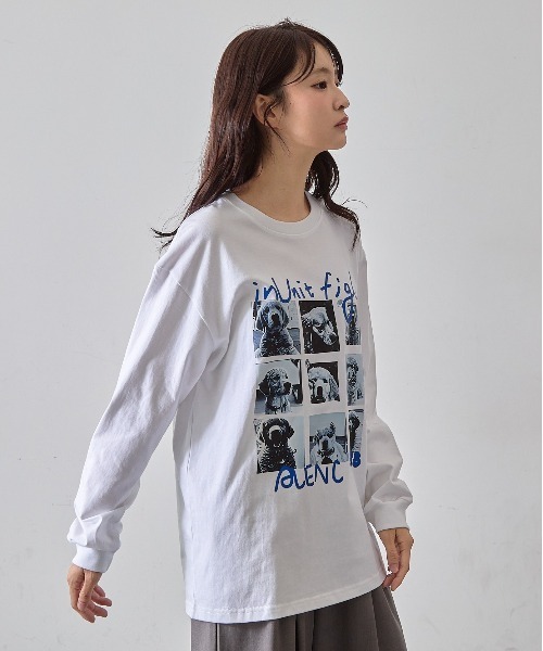 mul.(ムル)の「TEE ドッグロンT(Tシャツ/カットソー・レディース・ホワイト/ブラック・FREE)」の17枚目の写真
