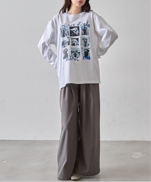 mul.(ムル)の「TEE ドッグロンT(Tシャツ/カットソー・レディース・ホワイト/ブラック・FREE)」の9枚目の写真