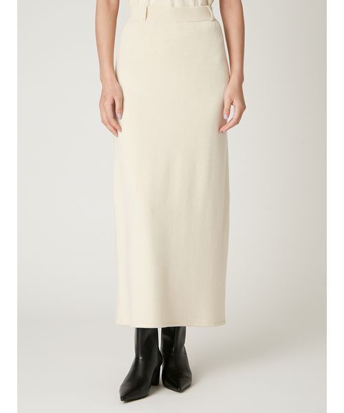 ウォッシャブルカシミヤシルクニットストレートスカート
