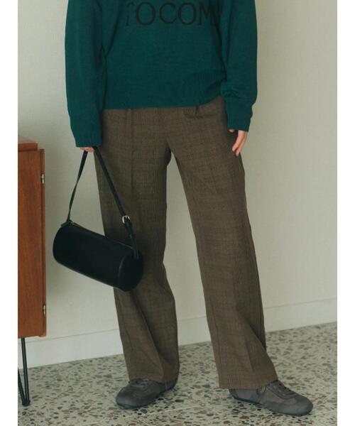 Samansa Mos2 blue(サマンサモスモスブルー)の「カチオン染めチェックパンツ(その他パンツ・レディース・ネイビー/ベージュ/ブラウン/グレー・F)」の1枚目の写真