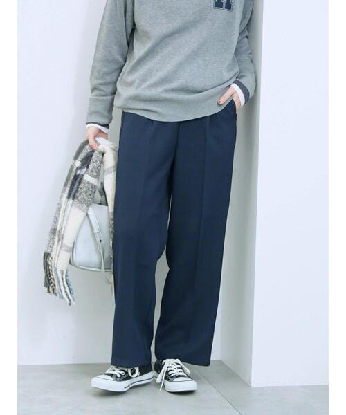 Samansa Mos2 blue(サマンサモスモスブルー)の「カチオン染めチェックパンツ(その他パンツ・レディース・ネイビー/ベージュ/ブラウン/グレー・F)」の4枚目の写真