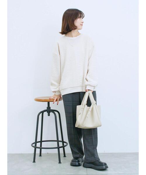 Samansa Mos2 blue（サマンサモスモスブルー）の「カチオン染めチェックパンツ（その他パンツ・レディース・ネイビー/ベージュ/ブラウン/グレー・F）」の10枚目の写真