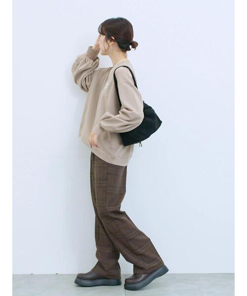 Samansa Mos2 blue(サマンサモスモスブルー)の「カチオン染めチェックパンツ(その他パンツ・レディース・ネイビー/ベージュ/ブラウン/グレー・F)」の20枚目の写真