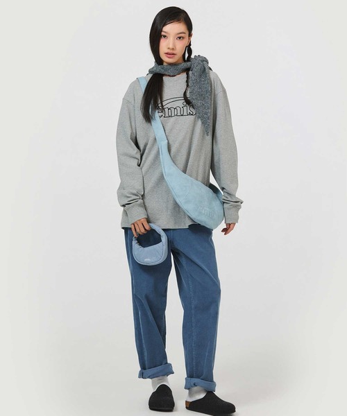 EMIS(イミス)の「LOGO EMBOSSED HALF MOON BAG(ショルダーバッグ・レディース・ブラック/ライトブルー・FREE)」の12枚目の写真
