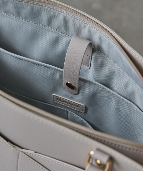 12Twelve Agenda（トゥエルブ　アジェンダ）の「軽量アウトポケットA4トートバッグ（トートバッグ・レディース・チャコールグレー/ブラウン/グレイッシュベージュ・FREE）」の10枚目の写真