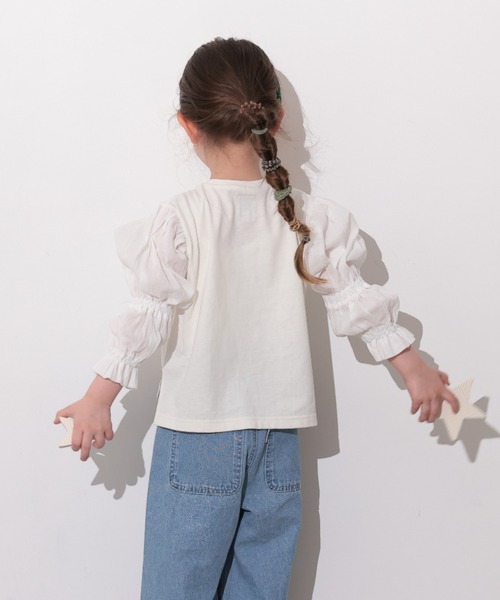 Ocean&Ground（オーシャン&グラウンド）の「ﾎﾞﾘｭｰﾑｽﾘｰﾌﾞﾛﾝT（Tシャツ/カットソー・キッズ・ホワイト・130/120/110/100/90/80/140）」の12枚目の写真