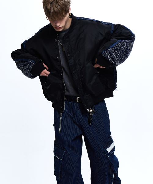 RSSC(アールエスエスシー)の「KNIT MIXED MA-1 JUMPER - BLACK(ブルゾン・レディース・その他・1/2)」の2枚目の写真