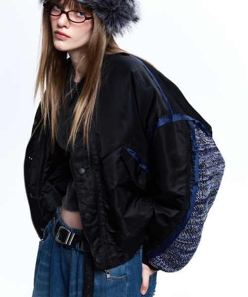 RSSC(アールエスエスシー)の「KNIT MIXED MA-1 JUMPER - BLACK(ブルゾン・レディース・その他・1/2)」の4枚目の写真
