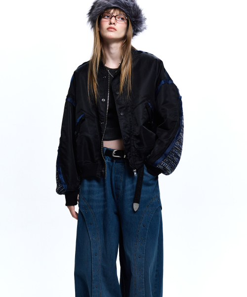 RSSC(アールエスエスシー)の「KNIT MIXED MA-1 JUMPER - BLACK(ブルゾン・レディース・その他・1/2)」の5枚目の写真