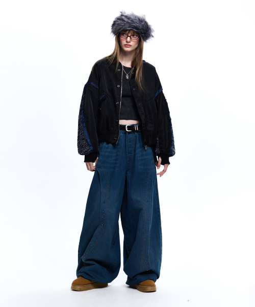 RSSC(アールエスエスシー)の「KNIT MIXED MA-1 JUMPER - BLACK(ブルゾン・レディース・その他・1/2)」の6枚目の写真