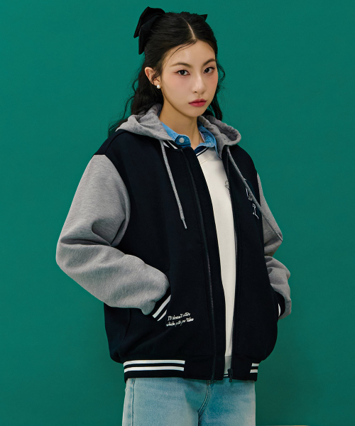 CHASECULT(チェイスカルト)の「共用フード取り外し可能バスティジャケット-ネイビー(スタジャン・メンズ・ネイビー・90/100/95/105)」の5枚目の写真