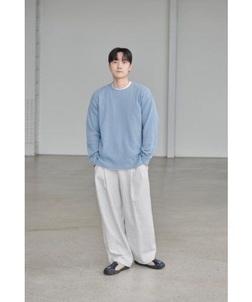 MUSINSA STANDARD（ムシンサスタンダード）の「ワッフルリラックスクルーネック長袖Tシャツ[セージ]（Tシャツ/カットソー・メンズ・その他・SMALL/MEDIUM/LARGE/X-LARGE/XX-LARGE/XXX-LARGE）」の11枚目の写真