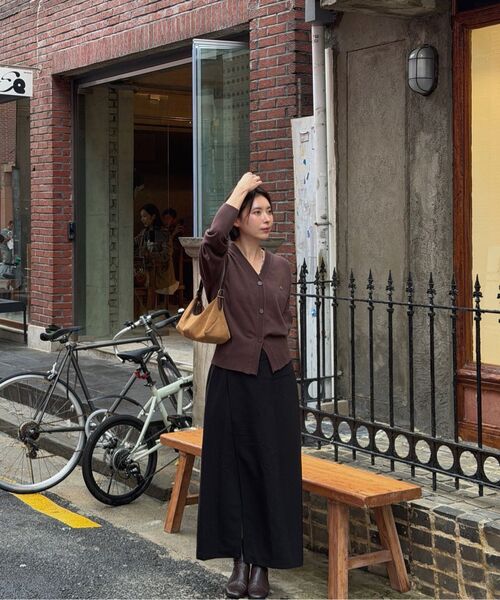 ZEROSTREET（ゼロストリート）の「[3カラー] ヘリスカーディガン（カーディガン/ボレロ・レディース・グレー系/ブラウン/ブラック・MEDIUM/SMALL）」の9枚目の写真