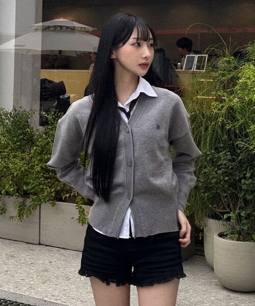 ZEROSTREET（ゼロストリート）の「[3カラー] ヘリスカーディガン（カーディガン/ボレロ・レディース・グレー系/ブラウン/ブラック・MEDIUM/SMALL）」の10枚目の写真