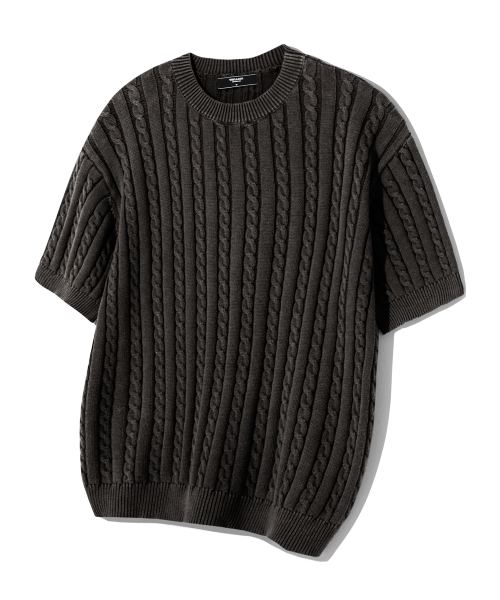 Vintage wool кеббл хафслив пуловер — вязаный шерстяной свитер [black]