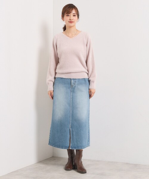 ITS'DEMO(イッツデモ)の「Lee Babe デニムスカート(デニムスカート・レディース・ネイビー/サックスブルー・40/38)」の4枚目の写真