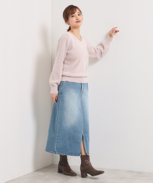 ITS'DEMO(イッツデモ)の「Lee Babe デニムスカート(デニムスカート・レディース・ネイビー/サックスブルー・40/38)」の5枚目の写真