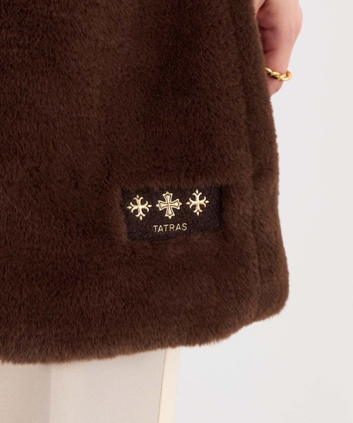 TATRAS】エコファーノーカラーロングベスト-POLLINA（その他アウター