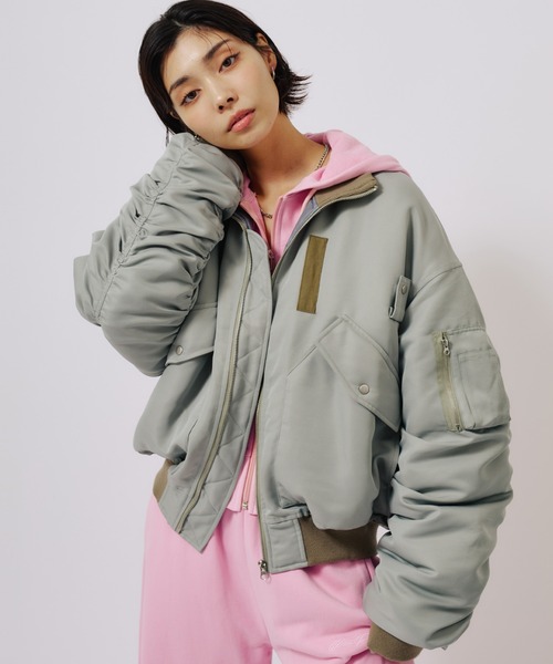 atmos pink（アトモスピンク）の「atmos pink Bomber Jacket / アトモス ピンク ボンバー ジャケット（その他アウター・レディース・カーキ/レオパード・FREE）」の12枚目の写真