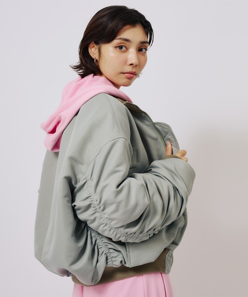 atmos pink（アトモスピンク）の「atmos pink Bomber Jacket / アトモス ピンク ボンバー ジャケット（その他アウター・レディース・カーキ/レオパード・FREE）」の15枚目の写真