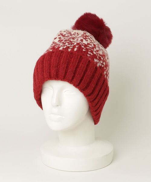 TITTY&CO.（ティティーアンドコー）の「バイカラーポンポン付きニット帽（ニットキャップ/ビーニー・レディース・ブルー/ベージュ/ボルドー・FREE）」の22枚目の写真