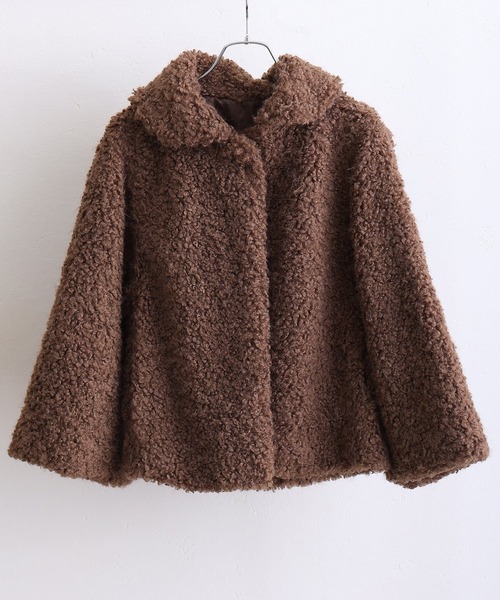 ElegChic(エレグシック)の「チキアンラム風 フェイクファー ジャケット(ステンカラーコート・レディース・ブラウン・M/L)」の9枚目の写真
