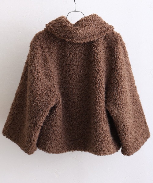 ElegChic(エレグシック)の「チキアンラム風 フェイクファー ジャケット(ステンカラーコート・レディース・ブラウン・M/L)」の10枚目の写真