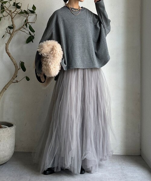 DouDou（ドゥドゥ）の「サーマルボンバーヒートプルオーバー（Tシャツ/カットソー・レディース・チャコールグレー/アイボリー/ブラック・FREE）」の15枚目の写真