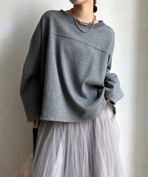 DouDou（ドゥドゥ）の「サーマルボンバーヒートプルオーバー（Tシャツ/カットソー・レディース・チャコールグレー/アイボリー/ブラック・FREE）」の17枚目の写真