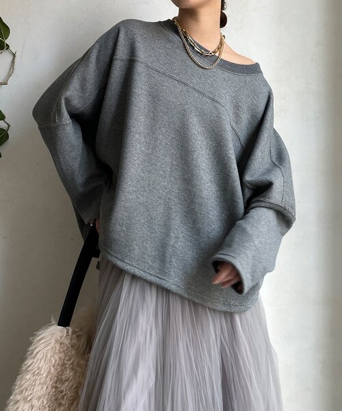 DouDou（ドゥドゥ）の「サーマルボンバーヒートプルオーバー（Tシャツ/カットソー・レディース・チャコールグレー/アイボリー/ブラック・FREE）」の19枚目の写真