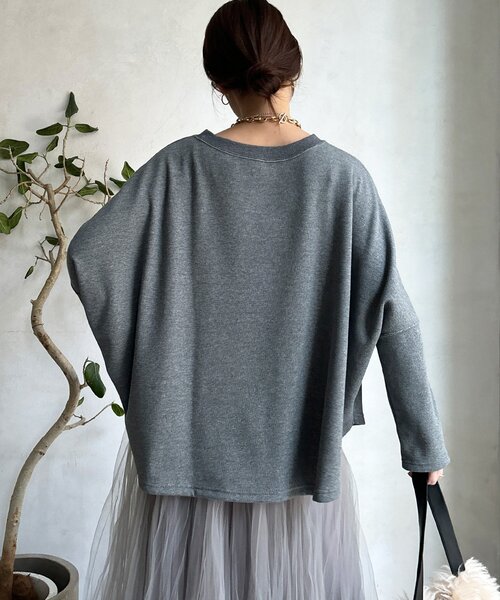 DouDou（ドゥドゥ）の「サーマルボンバーヒートプルオーバー（Tシャツ/カットソー・レディース・チャコールグレー/アイボリー/ブラック・FREE）」の20枚目の写真