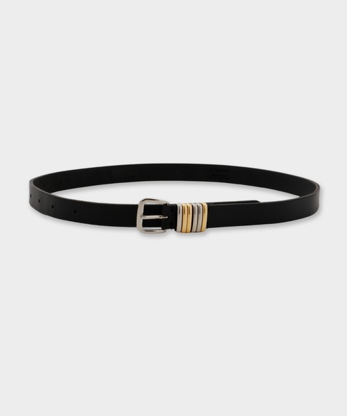 CINOH(チノ)の「SLIM LEATHER BELT/GOLD/SILVER ACCENTS(ベルト・レディース・ブラック・S/M)」の3枚目の写真