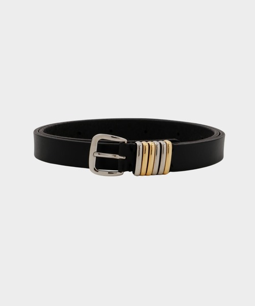 CINOH(チノ)の「SLIM LEATHER BELT/GOLD/SILVER ACCENTS(ベルト・レディース・ブラック・S/M)」の6枚目の写真