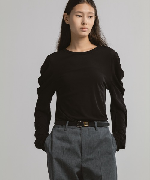 CINOH(チノ)の「SLIM LEATHER BELT/GOLD/SILVER ACCENTS(ベルト・レディース・ブラック・S/M)」の7枚目の写真