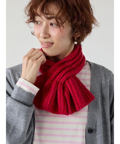 Lugnoncure（ルノンキュール）の「リボンキャンディマフラー（ストール/ショール・レディース・レッド/オフホワイト/ブラック・F）」の5枚目の写真