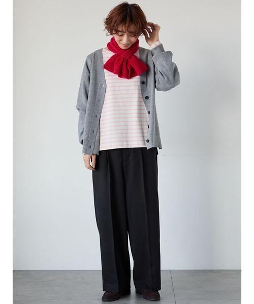 Lugnoncure（ルノンキュール）の「リボンキャンディマフラー（ストール/ショール・レディース・レッド/オフホワイト/ブラック・F）」の6枚目の写真