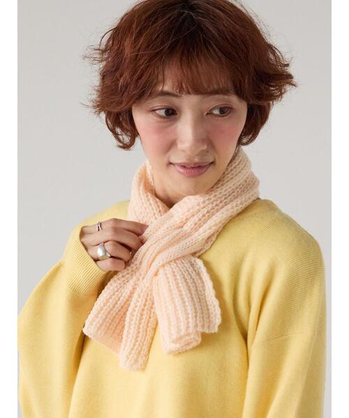 Lugnoncure（ルノンキュール）の「リボンキャンディマフラー（ストール/ショール・レディース・レッド/オフホワイト/ブラック・F）」の8枚目の写真