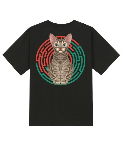 KAN6312(カン6312)の「KTB0014 スフィンクスキャット 半袖Tシャツ - ブラック(Tシャツ/カットソー・メンズ・その他・LARGE/MEDIUM/SMALL/X-LARGE)」の1枚目の写真