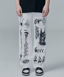 NOT4NERD(�m�b�g�t�H�[�i�[�h)��22 Graphic Printed Cotton Pants - Ivory(�X�E�F�b�g�p���c)