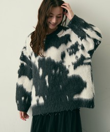 Lunea | 総柄ルーズシャギーニット(ニット/セーター)