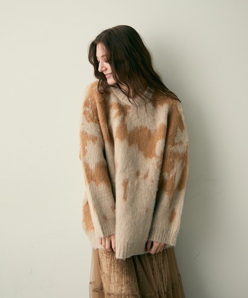 Lunea(ルネア)の「総柄ルーズシャギーニット(ニット/セーター・レディース・ベージュ/グリーン/グレー・FREE)」の16枚目の写真